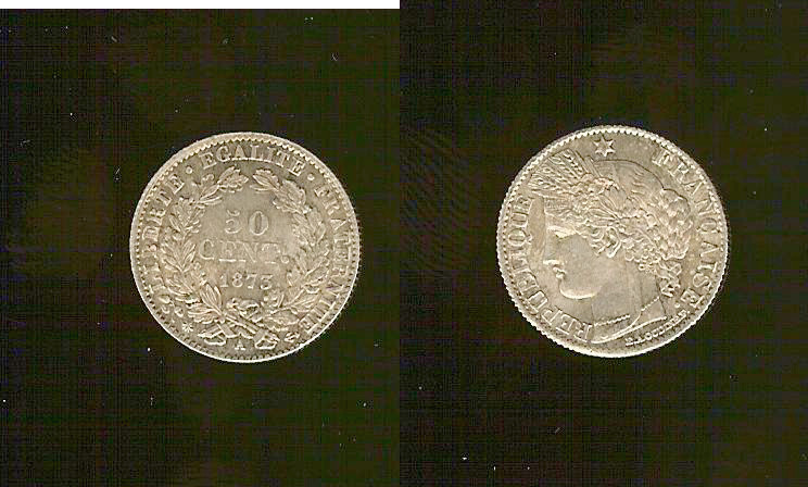 50 centimes Cérès, IIIe République 1873 Paris  SPL- à SPL